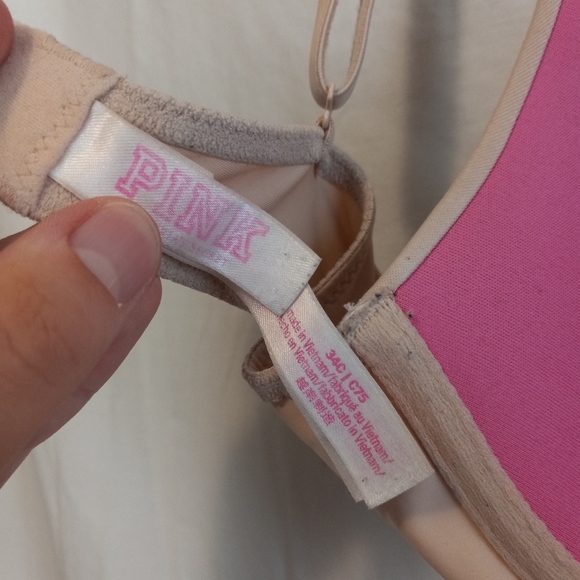 VS Pink Wear Everywhere T-shirt Bra Lightly Lined Womens Sz 34C - Picture 6 of 7